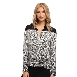 NWT BCBG Katee Long-Sleeve Printed Shirt